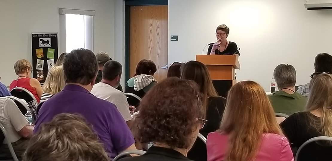 Sarah Nicolas speaking